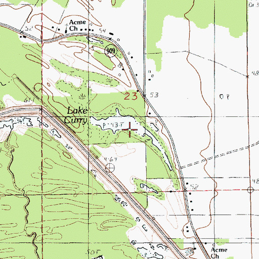Topographic Map of Lake Curry, LA