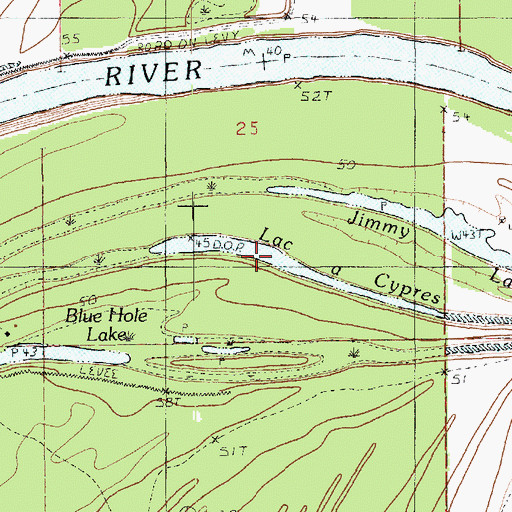 Topographic Map of Lac  Cypres, LA