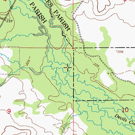 Topographic Map of Cypress Branch, LA