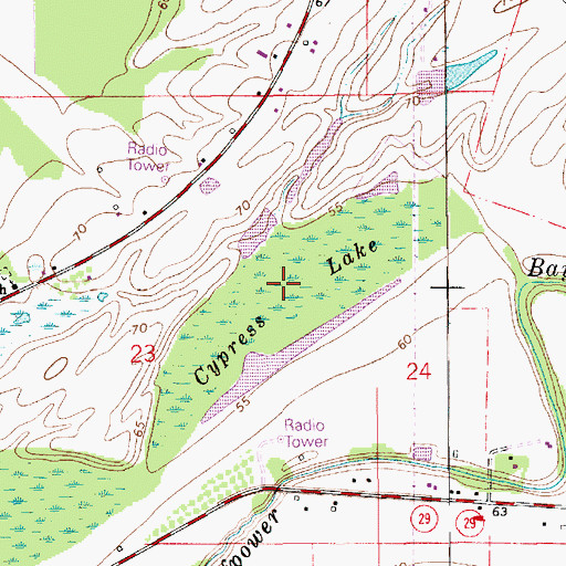 Topographic Map of Cypress Lake, LA