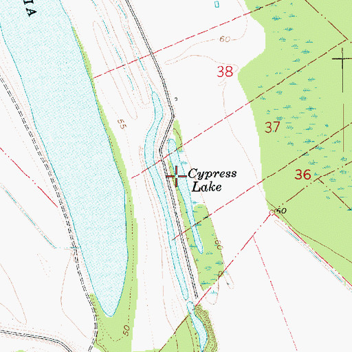 Topographic Map of Cypress Lake, LA