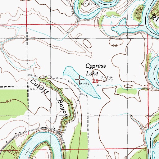 Topographic Map of Cypress Lake, LA