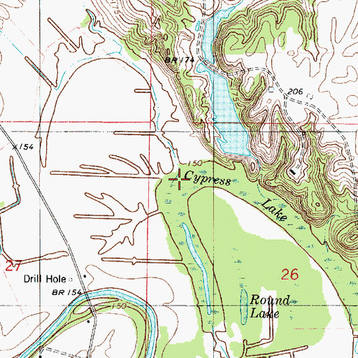 Topographic Map of Cypress Lake, LA