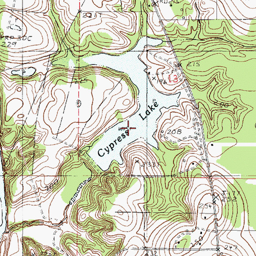 Topographic Map of Cypress Lake, LA