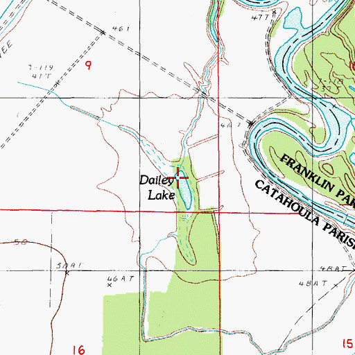 Topographic Map of Dailey Lake, LA