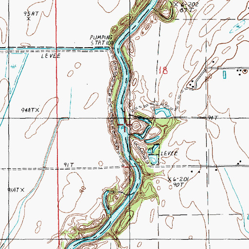 Topographic Map of Dam 67, LA