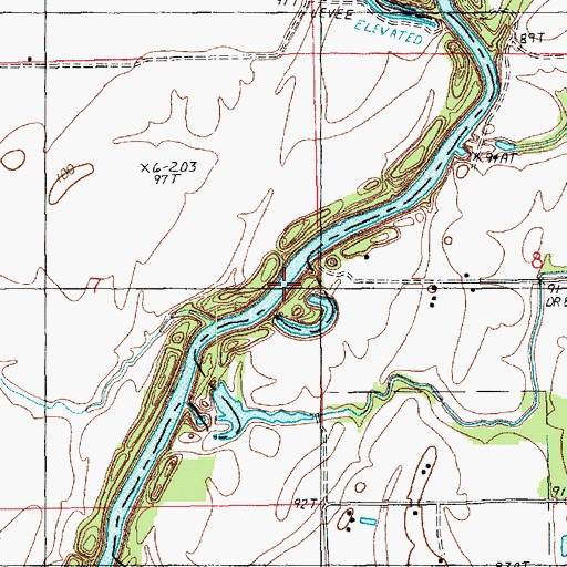 Topographic Map of Dam 68, LA