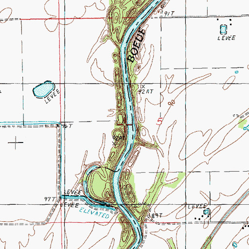 Topographic Map of Dam 69, LA