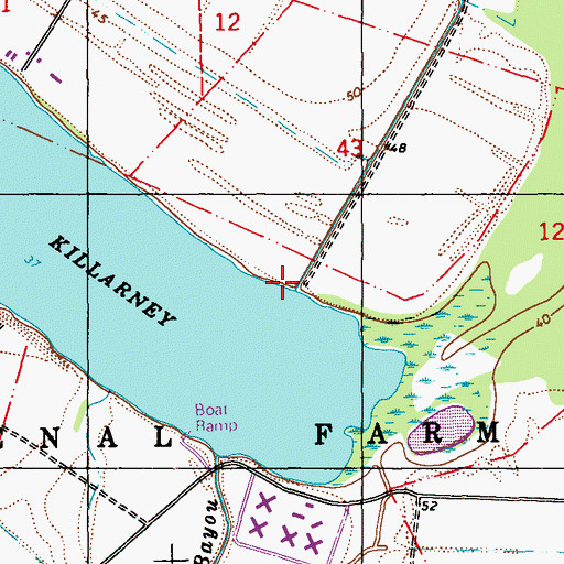 Topographic Map of Davis Bayou, LA