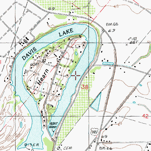 Topographic Map of Davis Lake, LA
