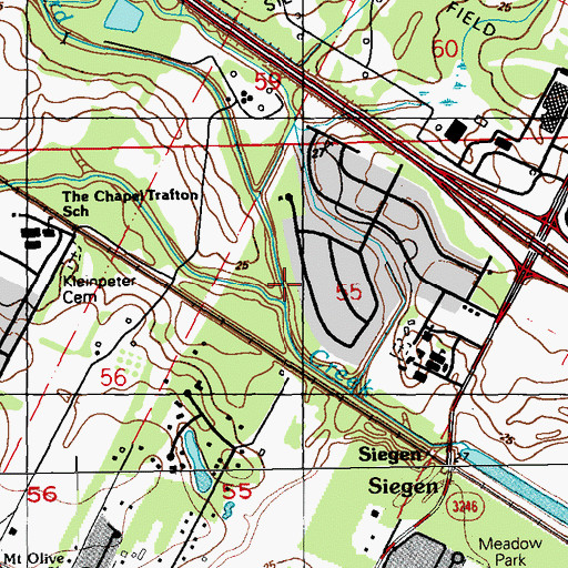 Topographic Map of Dawson Creek, LA