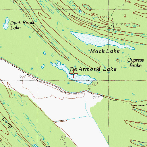 Topographic Map of De Armond Lake, LA