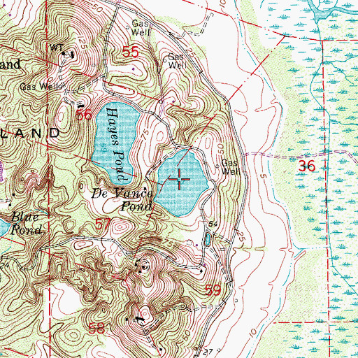 Topographic Map of De Vance Pond, LA
