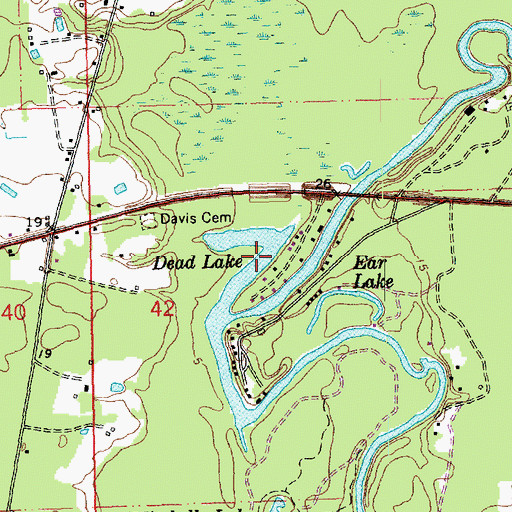 Topographic Map of Dead Lake, LA