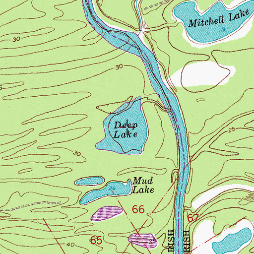 Topographic Map of Deep Lake, LA