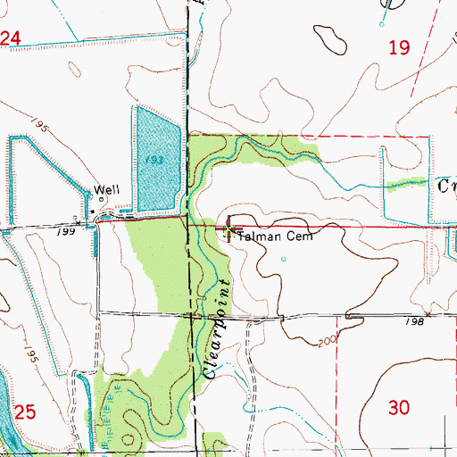Topographic Map of Talman Cemetery, AR