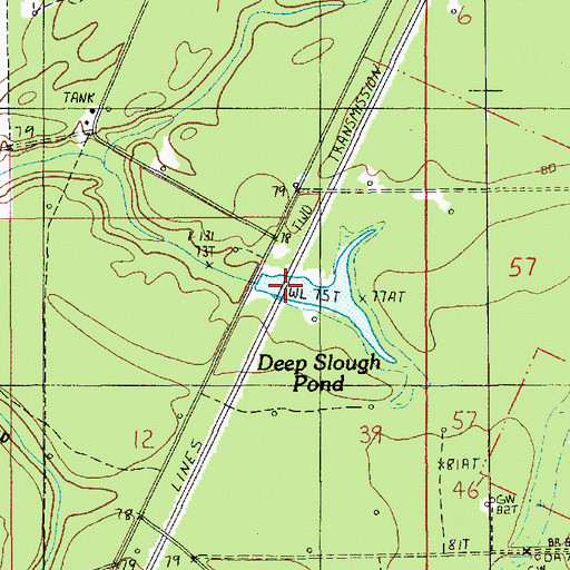 Topographic Map of Deep Slough Pond, LA