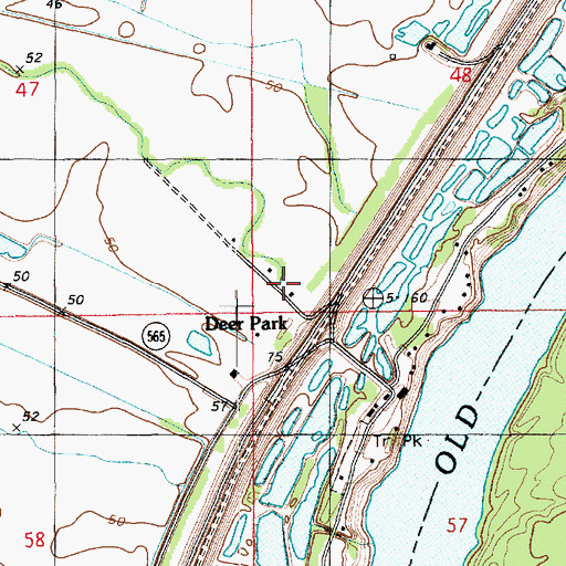 Topographic Map of Deer Park, LA