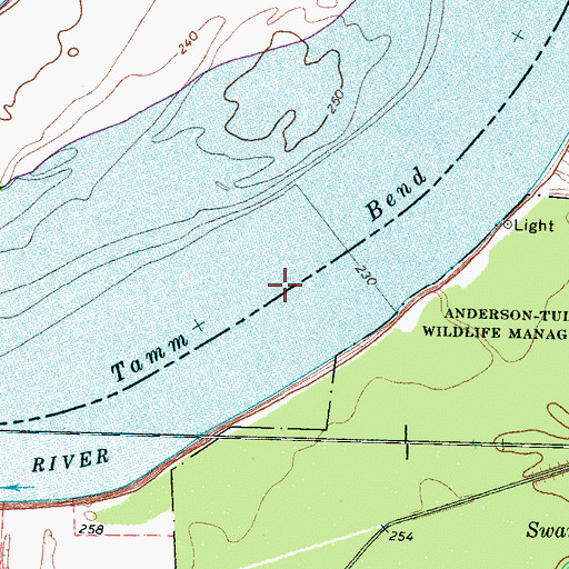 Topographic Map of Tamm Bend, AR