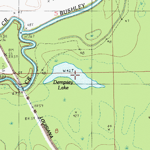 Topographic Map of Dempsey Lake, LA