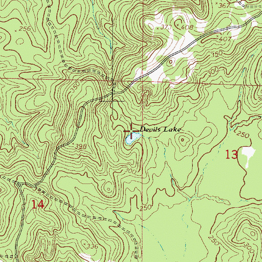 Topographic Map of Devils Lake, LA