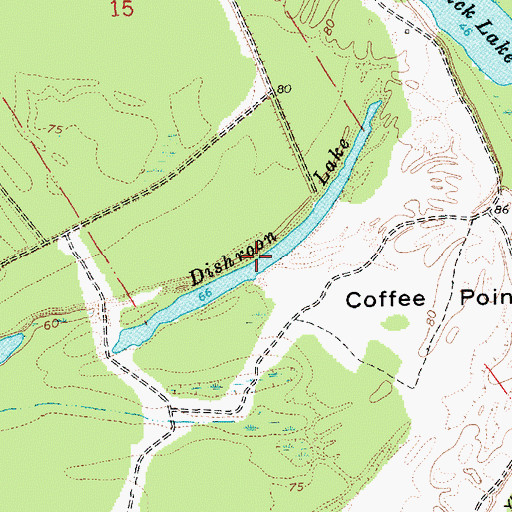 Topographic Map of Dishroon Lake, LA