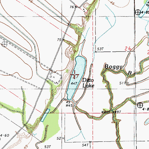 Topographic Map of Ditto Lake, LA
