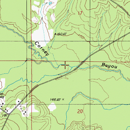 Topographic Map of Doe Branch, LA