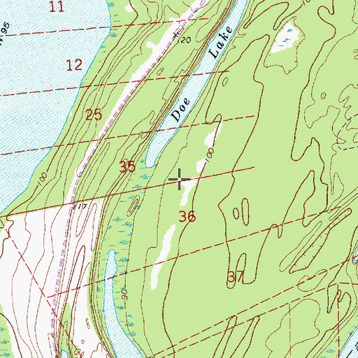 Topographic Map of Doe Lake, LA