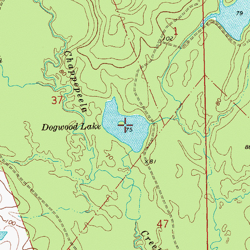 Topographic Map of Dogwood Lake, LA