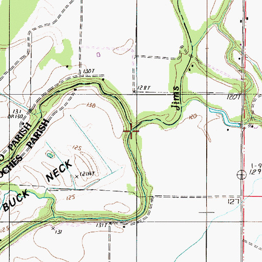 Topographic Map of Dolet Bayou, LA