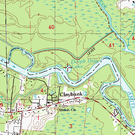 Topographic Map of Dolph Dias Lake, LA