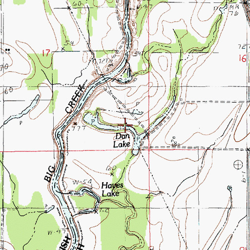 Topographic Map of Dan Lake, LA