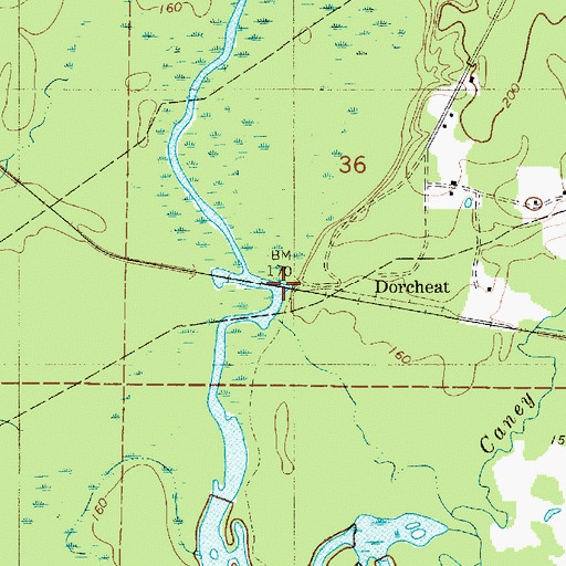 Topographic Map of Dorcheat, LA