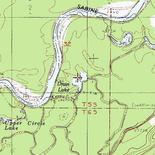 Topographic Map of Drain Lake, LA