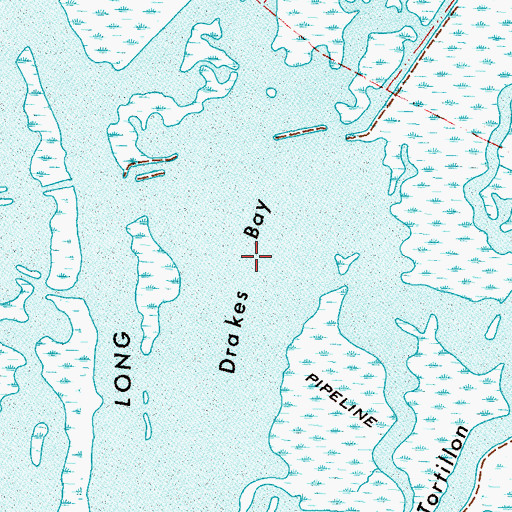 Topographic Map of Drakes Bay (historical), LA