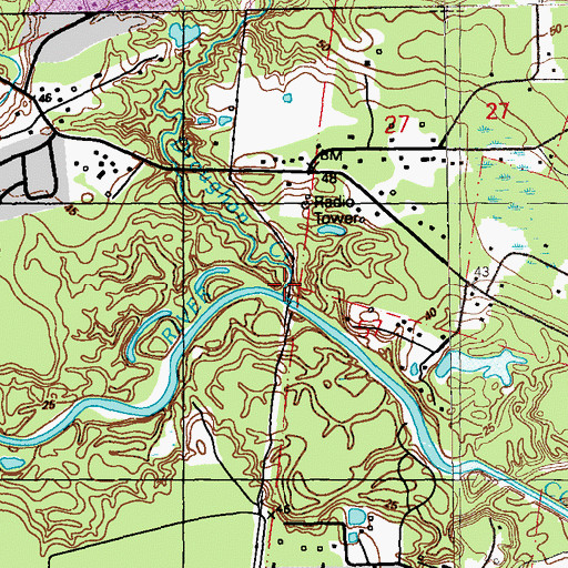 Topographic Map of Draughan Creek, LA