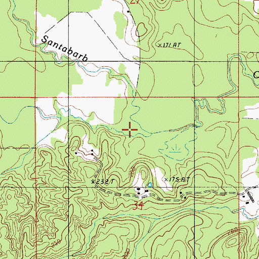 Topographic Map of Dry Bayou, LA