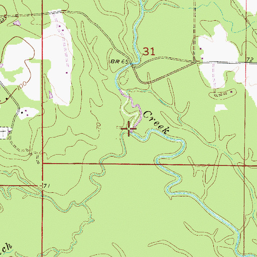 Topographic Map of Dry Creek, LA