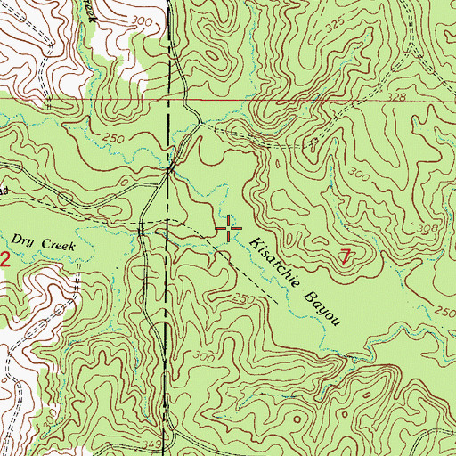 Topographic Map of Dry Creek, LA