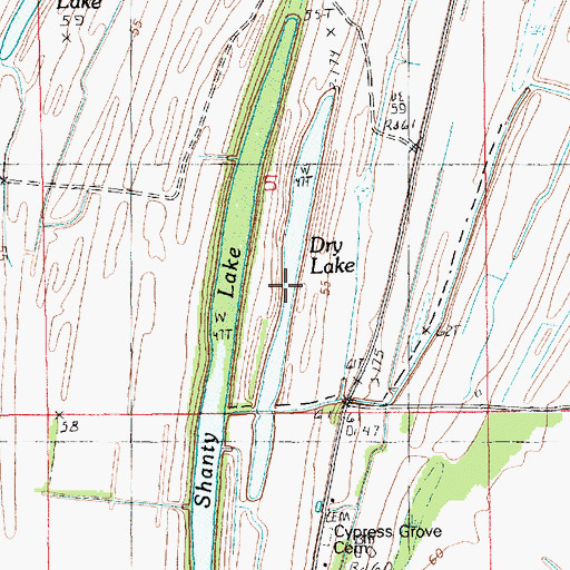 Topographic Map of Dry Lake, LA