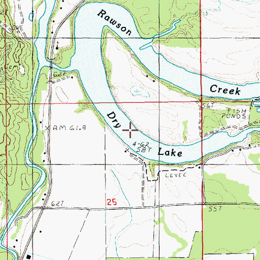 Topographic Map of Dry Lake, LA