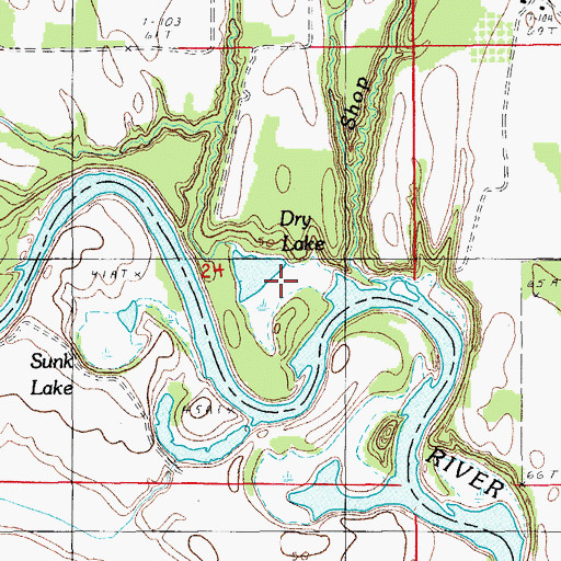Topographic Map of Dry Lake, LA