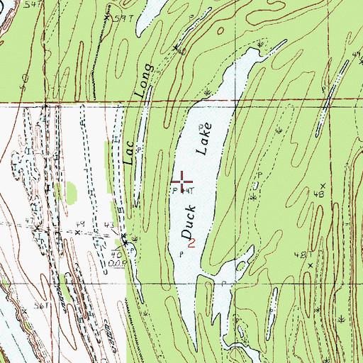 Topographic Map of Duck Lake, LA