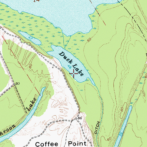 Topographic Map of Duck Lake, LA