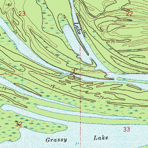 Topographic Map of Duck Lake, LA