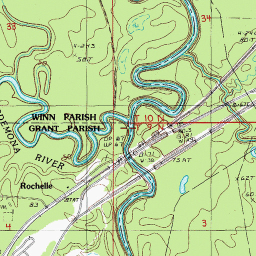 Topographic Map of Dugdemona River, LA