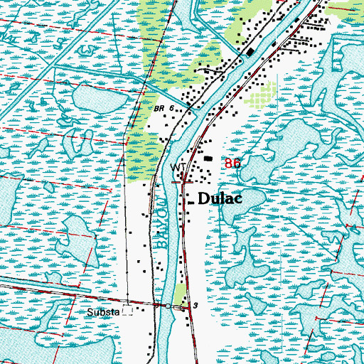Topographic Map of Dulac, LA