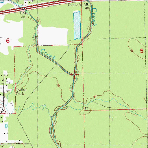 Topographic Map of Dumplin Creek, LA