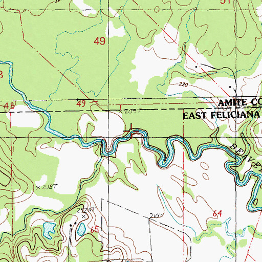 Topographic Map of Dunn Creek, LA